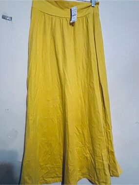 New York & Company Yellow Maxi Skirt